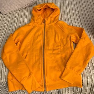 Lululemon size 8 orange hooded zip up